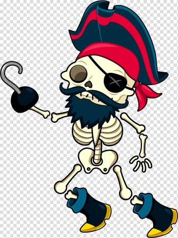 White skeleton , Cartoon Human skeleton Illustration, Pirate Skeleton transparent background PNG clipart