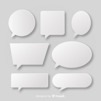 White speech bubble collection in paper style Free Vector White speech bubble collection in paper style Free Vector