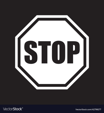 white stop sign or logo white stop sign or logo