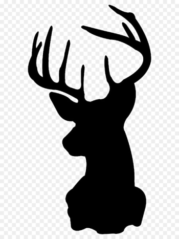 White-tailed deer Silhouette Stencil Drawing - deer head silhouette 
