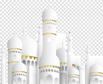 White temple illustration, Eid Mubarak Eid al-Fitr Islam Ramadan, White Islamic Church transparent background PNG clipart