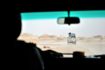 White Vehicle In The Desert White Vehicle In The Desert