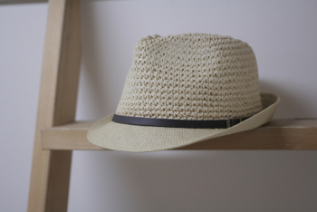White Wicker Fedora Hat White Wicker Fedora Hat