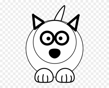 White Wolf Clipart Public Domain - Cartoon Animals Black And White