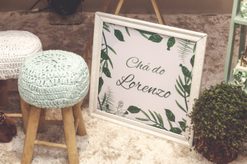 White Wooden Frame Besides Green Plant White Wooden Frame Besides Green Plant