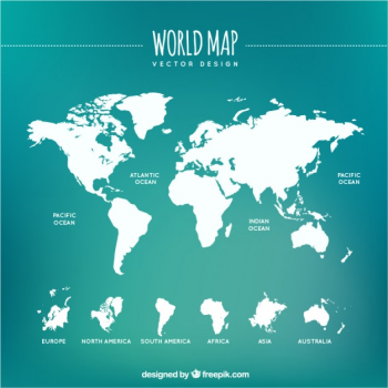 White world map Free Vector