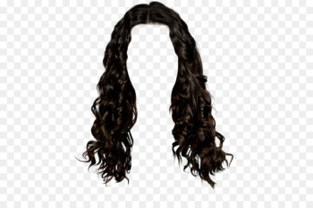 Wig Black hair Long hair Brown hair - Western style long hair brunette pull graphic material Free 