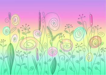 wild flowers and herbs abstract