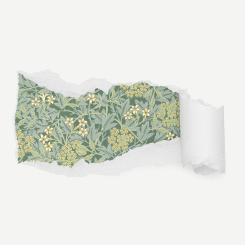 William Morris jasmine pattern torn | Free PSD - rawpixel William Morris jasmine pattern torn | Free PSD - rawpixel