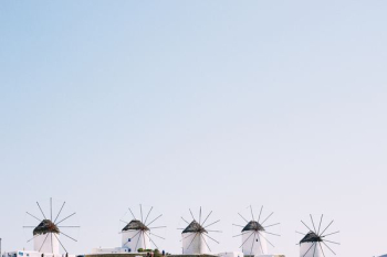 wind mills under blue sky wind mills under blue sky
