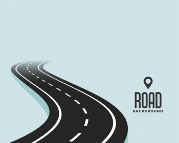 Winding curve black road path background Free Vector