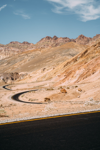 Winding Road Near Desert Mountains Winding Road Near Desert Mountains