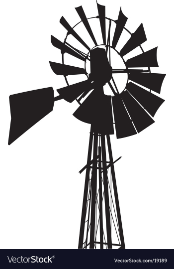 Windmill silhouette Royalty Free Vector Image - VectorStock