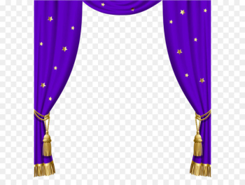 Window blind Curtain Blue Clip art - Transparent Purple Curtains with Gold Tassels and Stars 