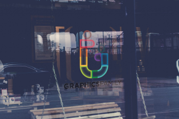 Window Sign Logo Mockup
