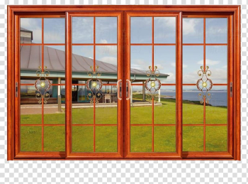 Window Sliding door Aluminium alloy Glass, Classic color sliding door transparent background PNG clipart