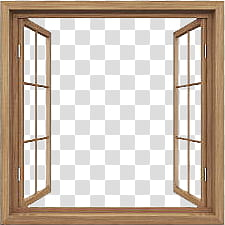 Windows ByunCamis, opened window with brown wooden frame transparent background PNG clipart