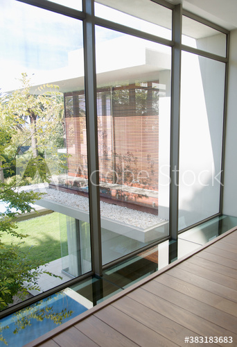 Windows in luxury modern house