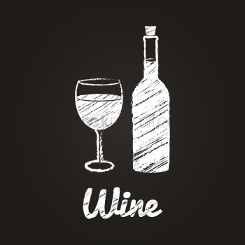 Wine bottle and glass Wine bottle and glass