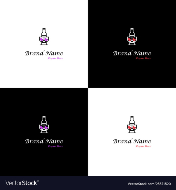 Wine drink nightclub creative logo design vector image Wine drink nightclub creative logo design vector image