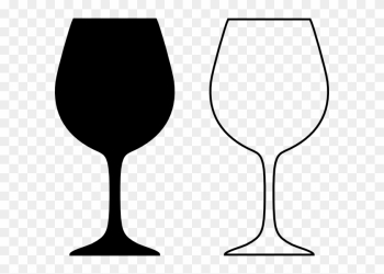 Wine Glass Silhouette - Wine Glass Clip Art Black White