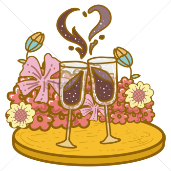 Wine glasses with flower background Wine glasses with flower background
