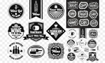 Wine label Logo - Creative black label vector material food and wine 