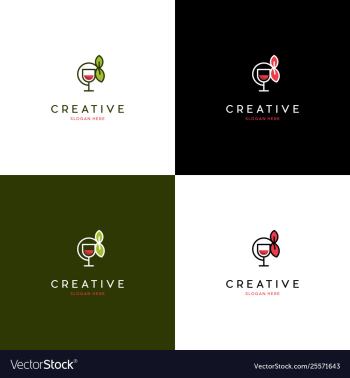 Wine naturally creative business logo design vector image Wine naturally creative business logo design vector image