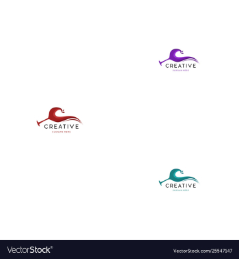 Wine ocean creative business logo design vector image Wine ocean creative business logo design vector image