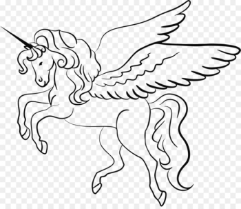 Winged unicorn Line art Drawing Clip art - unicorn horn 