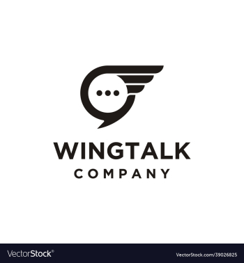 wings talk logo design wings talk logo design