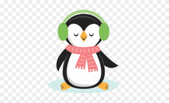 Winter Christmas Penguin Svg Scrapbook Cut File Cute - Clipart Penguin Cute Png