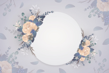 Winter flowers background with empty badge Free Vector Winter flowers background with empty badge Free Vector