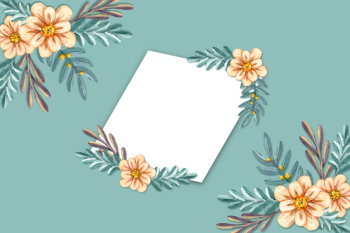 Winter flowers background with empty badge Free Vector Winter flowers background with empty badge Free Vector