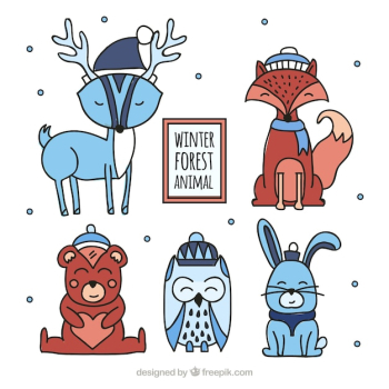 Winter forest animal Winter forest animal