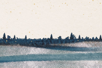 Winter forest background, blue watercolor | Free PSD - rawpixel