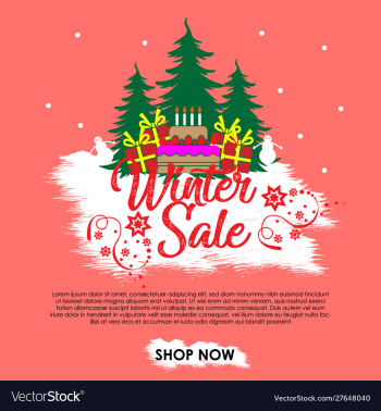 Winter sale banner bakcground with crishtmas tree vector image Winter sale banner bakcground with crishtmas tree vector image