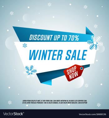 winter sale origami banner