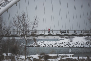 Winter Walk On Bridge Winter Walk On Bridge