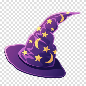 Witch hat Purple Halloween, Free Halloween magic hat to pull material transparent background PNG clipart