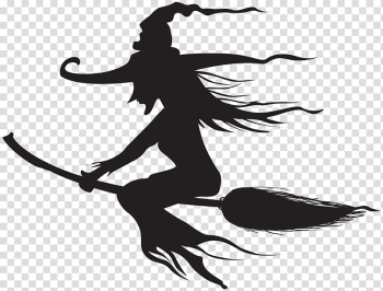 Witch silhouette, Witchcraft Halloween Silhouette , Halloween Witch Silhouette transparent background PNG clipart