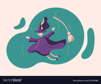 Witch with a broom vector image Witch with a broom vector image