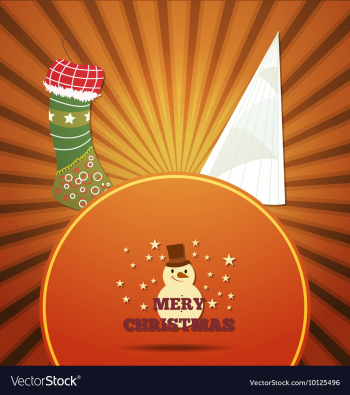 With christmas and christmas sock vector image With christmas and christmas sock vector image