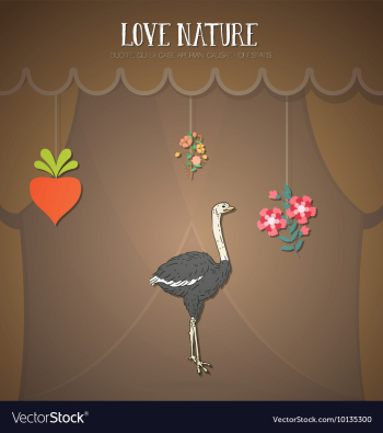 With nature and bird vector image With nature and bird vector image