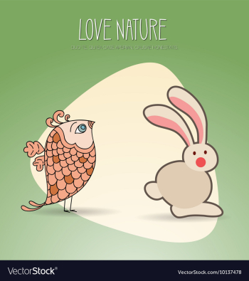 With nature and bird vector image With nature and bird vector image