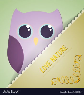 With nature and cute owl vector image With nature and cute owl vector image