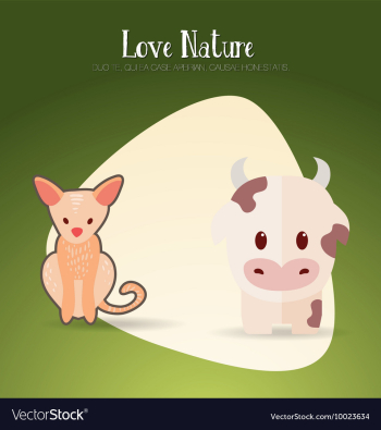 With nature and fox vector image With nature and fox vector image