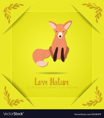 With nature and fox vector image With nature and fox vector image