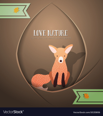 With nature and fox vector image With nature and fox vector image