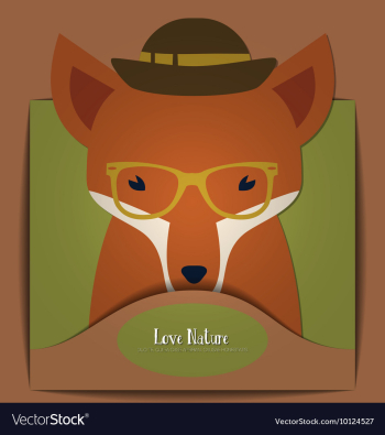 With nature and hipster fox vector image With nature and hipster fox vector image